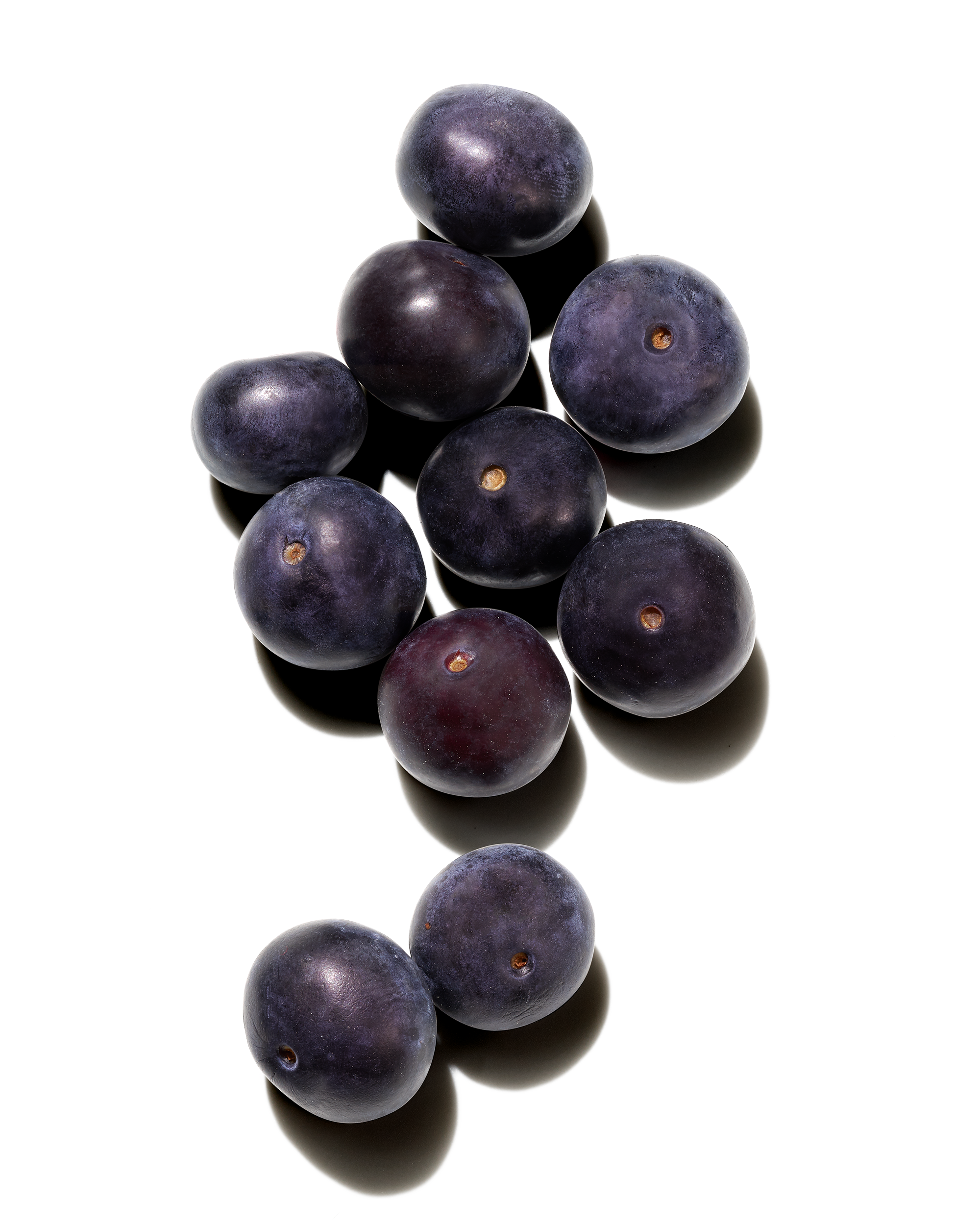 acai berries on white background