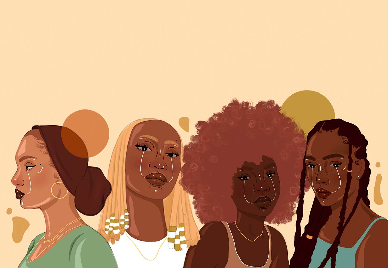 illustration of four Black women