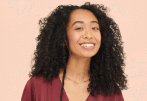 woman with curly hair