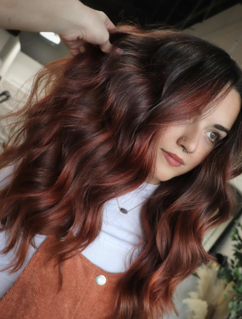 Trending Now: Cinnamon Red Balayage Hair Color |