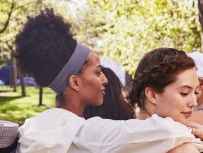 Prose models with their hair tied up in the summer
