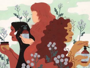 illustration of three different women holding prose hair care products
