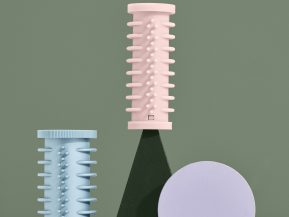 hair rollers on a graphic background